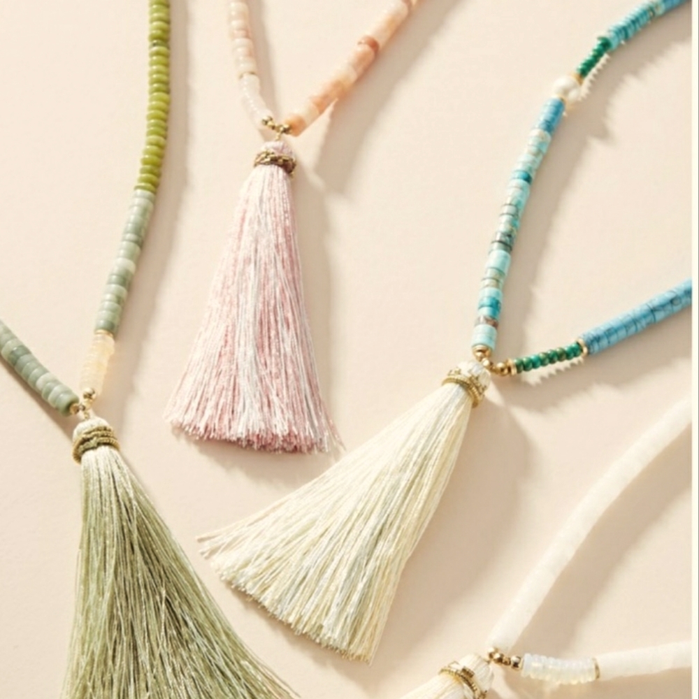 Anthropologie Spring Ahead Tassel necklace